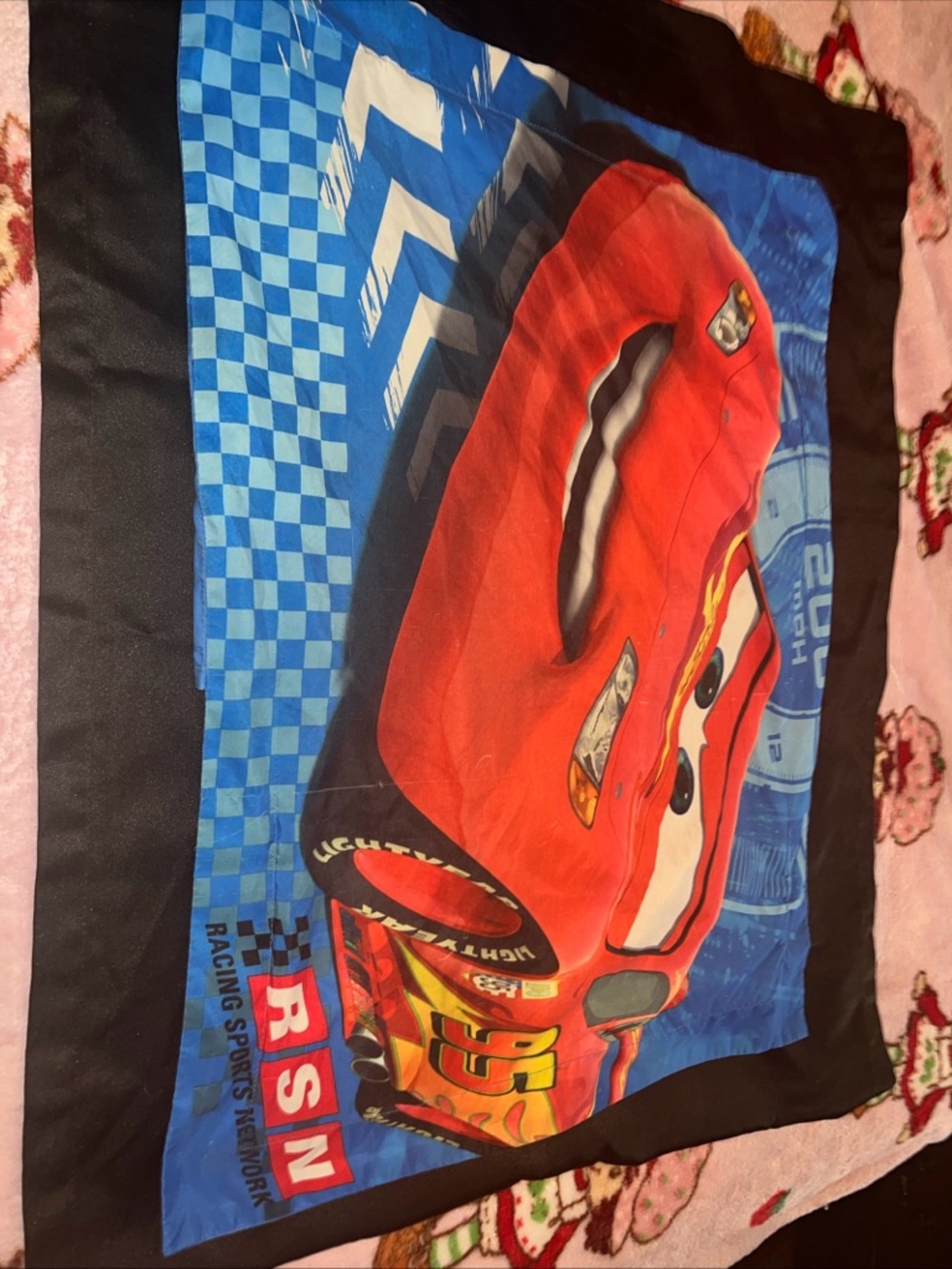Disney Pixar Cars Lightning McQueen Kids Pillowcase - Red & Blue